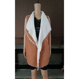 LuLaRoe Long Vest Groovy Hippie Sherpa Sued Like Comfort Warm Large Front Pocket